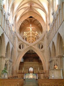 Wells Cathedral, nave 1170s, strainer arch 1338-48